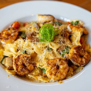 Cajun Bronzed Shrimp Pasta